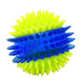 2.7" Light-Up Squeaky Dog Ball with Dental Spikes – LED Toy for Medium Dogs, Soft TPR Material