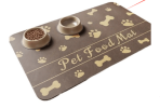 Pet Feeding Mat-Absorbent Pet Placemat for Food and Water Bowl, with Waterproof Rubber Backing, Quick Dry Water Dispenser Mat for Dog and Cat