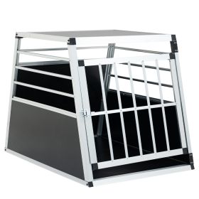 Aluminum Transport Box 35 Ã— 25 Ã— 27 in, Aluminum Car Transport Box Travel Transport Box for dogs and cats, Black and Silver