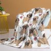 1pc Cute Cartoon Lapdog Heart Pattern Cute Pet Style Soft And Skin Friendly Blanket Cover Blanket Casual Blanket