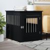 Dog Crate Furniture Black 25.4"x31.5"x28" Engineered Wood