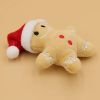 3pcs Plush Gingerbread Man for Cats  - Soft Fabric Toys with Santa Hats, Battery-Free Interactive Play