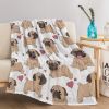 1pc Cute Cartoon Lapdog Heart Pattern Cute Pet Style Soft And Skin Friendly Blanket Cover Blanket Casual Blanket