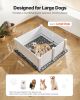 Dog Whelping Box 48 x 48 x 18.1 inch with Height Adjustable Door for Large Dogs