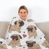 1pc Cute Cartoon Lapdog Heart Pattern Cute Pet Style Soft And Skin Friendly Blanket Cover Blanket Casual Blanket