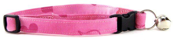 Pink Tossed Hearts Batik Cat Collar