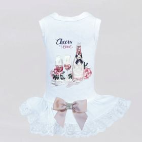 Cheers Dog Dress (Color: White, size: XXS)
