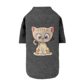 Cutie Dog Tee Collection (Color: Dark Grey Kitty, size: XXS)