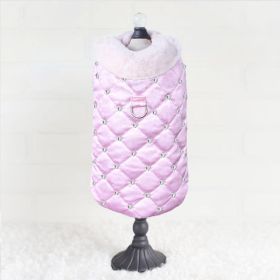 Glamour Baby Dog Coat (Color: Blush, size: SM)