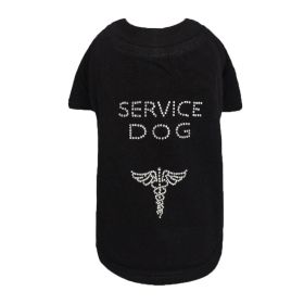 Service Dog Sleeved Tee (Color: Black, size: XXS)