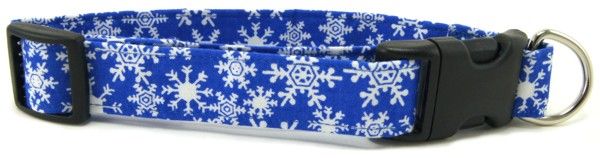 Blue Snowflakes Dog Collar (size: X-Small)
