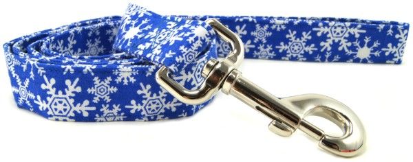 Blue Snowflakes Dog Leash (size: X-Small)