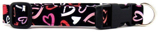 Brushed Hearts Dog Collar (size: X-Small)