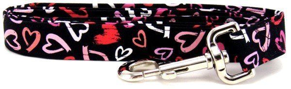 Brushed Hearts Dog Leash (size: X-Small)