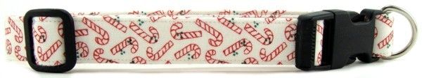 Candy Canes Dog Collar (size: XS)