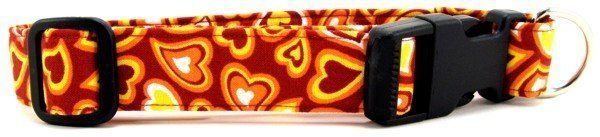 Curvy Hearts Dog Collar (size: X-Small)