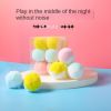 Cat bite resistant mute ball elastic plush mute ball double color plush self hi ball toy