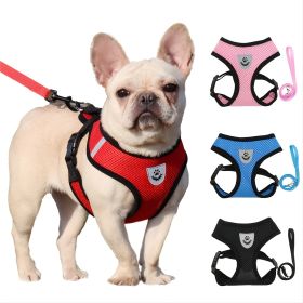 Reflective Pet Harness And Leash Set For Dog Adjustable No Pull Dog Harness With Soft Mesh (Color: Red, size: S)