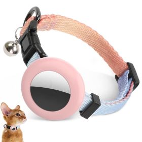 For AirTag Tracker Silicone Case Rainbow Gradient Pet Collar (Type: Pet Supplies, Color: Gradient Beige Red)