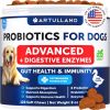 Probiotics for Dogs Support Gut Health Itchy Skin Allergies Immunity Yeast Balance Dog Probiotics and Digestive Enzymes with Prebiotics Reduce Diarrhe