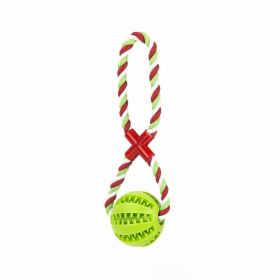 Pet molar toy watermelon ball silicone toy dog molar ball bite-resistant, teeth-cleaning and food-leakage ball chewing dog bite toy (Color: Green figure eight ball, size: 6 cm in diameter)