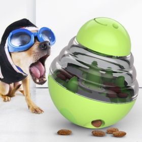 Dog tumbler misses the ball pet misses the ball toy snacks training plastic ball (Color: 102X 102X125 mm green)
