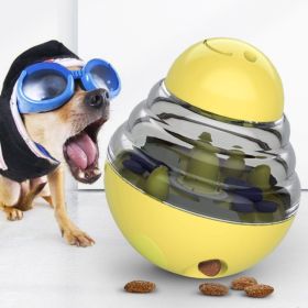 Dog tumbler misses the ball pet misses the ball toy snacks training plastic ball (Color: 102X 102X125 mm yellow)
