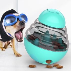 Dog tumbler misses the ball pet misses the ball toy snacks training plastic ball (Color: 102X 102X125 mm lake blue)