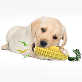 Pet Dog Toy Interactive Rubber Balls for Small Large Dogs Puppy Cat Chewing Toys Pet Tooth Cleaning Indestructible Dog Food Ball (Ships From: China, Color: yellow-Squeak1)