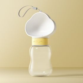 Dog water bottle dog kettle portable accompanying water bottle dog walking water bottle pet drinking water feeding water dispenser supplies (colour: Common to cats and dogs, size: White cloud trumpet -350ml)