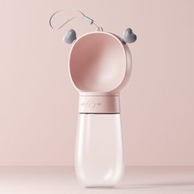 Dog water bottle dog kettle portable accompanying water bottle dog walking water bottle pet drinking water feeding water dispenser supplies (colour: Common to cats and dogs, size: Daimeng Pink Small - 350ml)