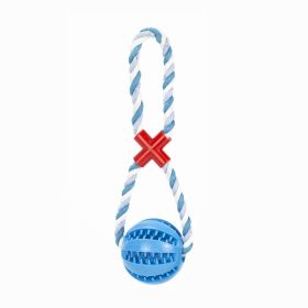 Pet molar toy watermelon ball silicone toy dog molar ball bite-resistant, teeth-cleaning and food-leakage ball chewing dog bite toy (Color: Blue figure eight ball, size: 6 cm in diameter)