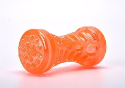 dog Squeak Toys Tpr sounder dog toy strong bite resistant dog bone molar dog toy Sounding Bone Toy (colour: orange, size: small)