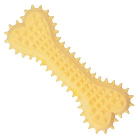 2pcs New dog grinding teeth biting toys Creamy scented with prickly flat bones Large and small dog teeth grinding toys; dog's gifts (colour: 2pcs, size: yellow)