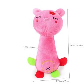 Pet Plush Toy For Dog & Cat; Funny Cartoon Plush Toys For Indoor Dogs; Interactive Dog Chew Toy (Color: Pink)