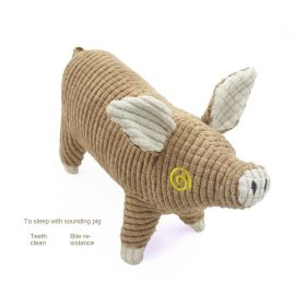 Plush dog toy cartoon cute voice bite-resistant plush toy dog cat toy (colour: Coffee color)