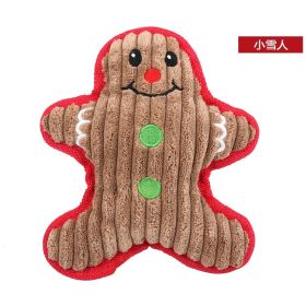 Christmas pet chew toy Pet plush voice toy Christmas molar bite-resistant cute cartoon dog toy (Color: Little snowman)