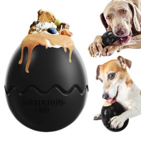 Large Dog Toy Dinosaur Eggs Fillable Slow Feeder Chew Interactive Toy Release Anxiety French Bulldog Labrador Pet Teeth Cleaning (Ships From: China, Color: Black)