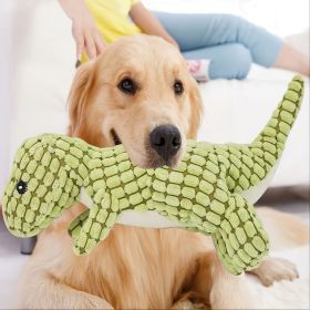 1 Random Color Stuffed Dinosaur Dog Sounding Toy; Dog Training Toy; dog chew toy (Color: Green, size: 9.84 inch)