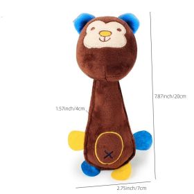 Pet Plush Toy For Dog & Cat; Funny Cartoon Plush Toys For Indoor Dogs; Interactive Dog Chew Toy (Color: Brown)