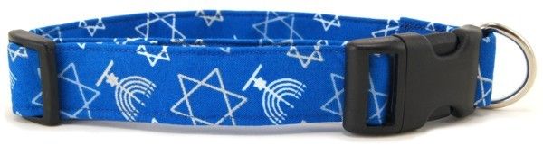 Hanukkah Outline Dog Collar (size: X-Small)