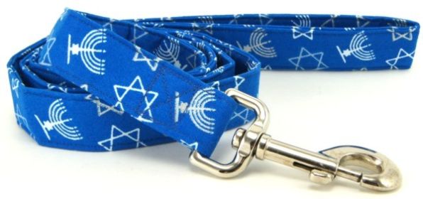 Hanukkah Outline Dog Leash (size: X-Small)