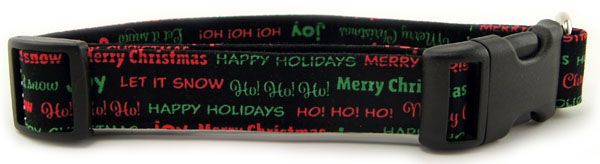 Christmas Joy Words Dog Collar (size: X-SM)