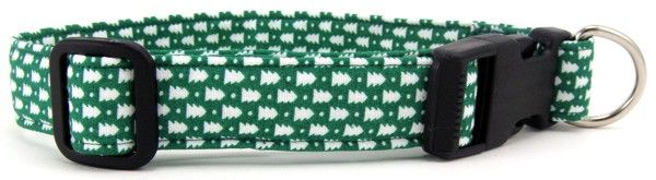 Mini Green Trees Dog Collar (size: XS)