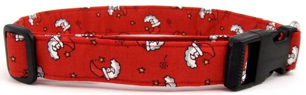 Red Tossed Santas Dog Collar (size: X-Small)