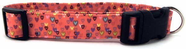 Tiny Colorful Hearts Dog Collar (size: X-Small)