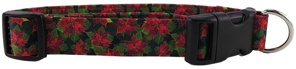 Tiny Poinsettias Dog Collar (size: XS)