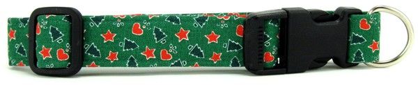 Trees, Stars & Hearts Dog Collar (size: XS)