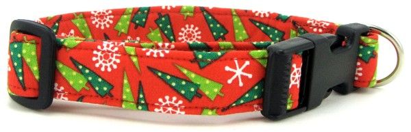 Wacky Christmas Trees Dog Collar (size: XS)