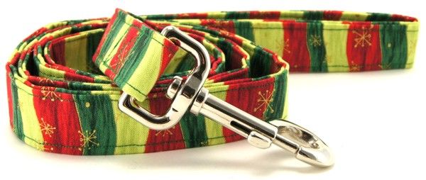 Wavy Christmas Stripes Dog Leash (size: X-Small)